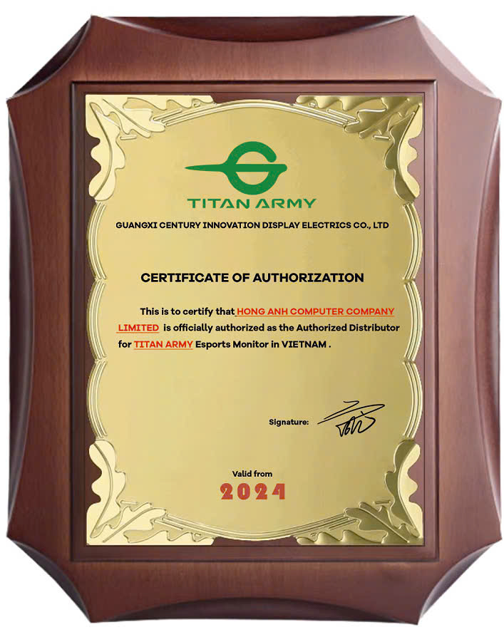 Chứng nhận hợp tác giữa Titan Army và Hồng Anh